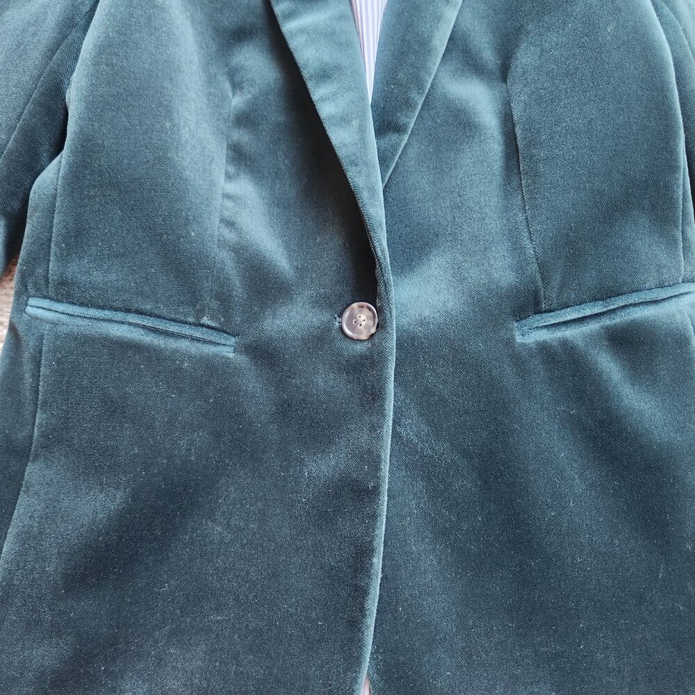 NWOT J.Crew Parke Velvet Blazer in Old Forest Green Size 0 - Picture 3 of 14